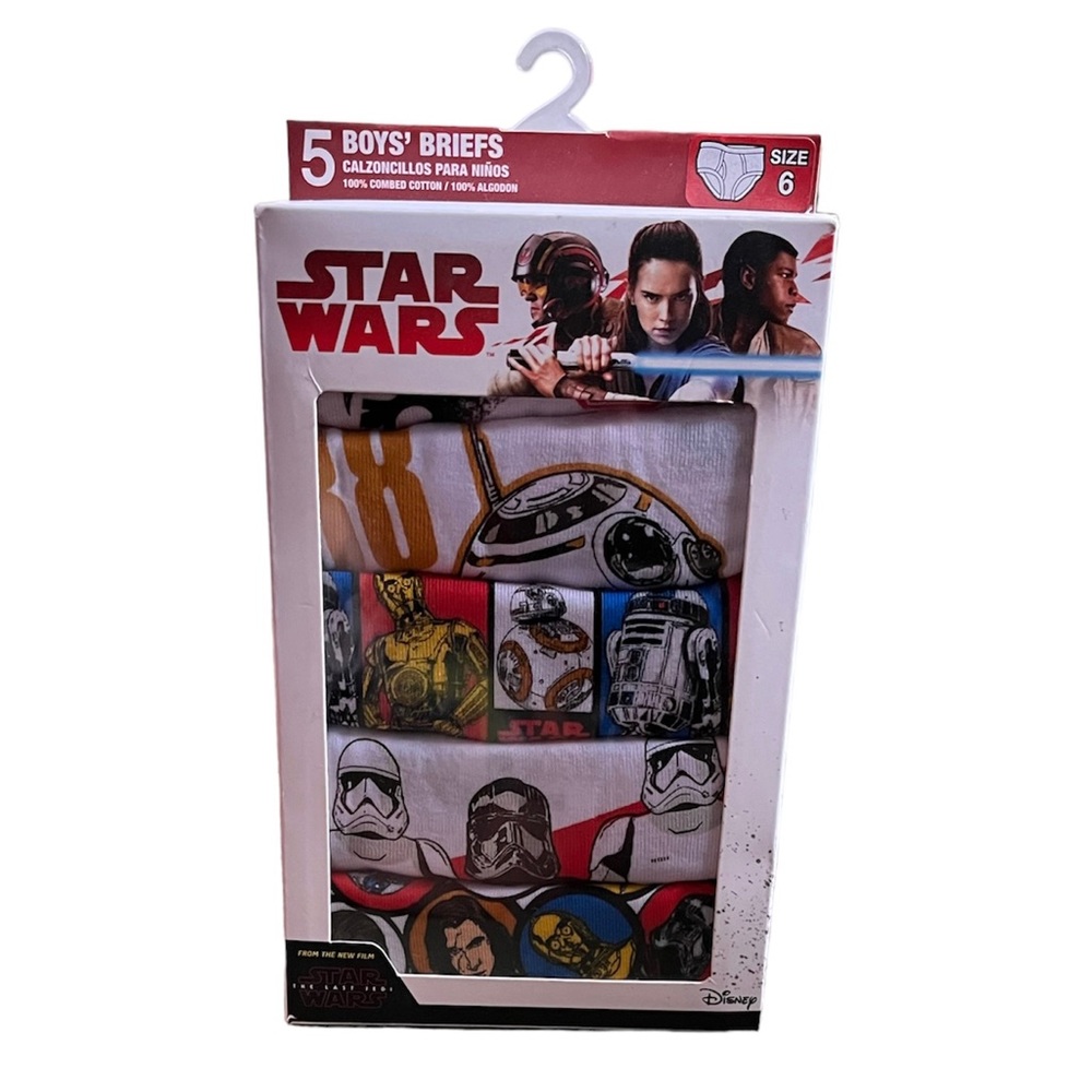 NEW Disney Star Wars Boy’s 5pk Briefs Underwear size 6